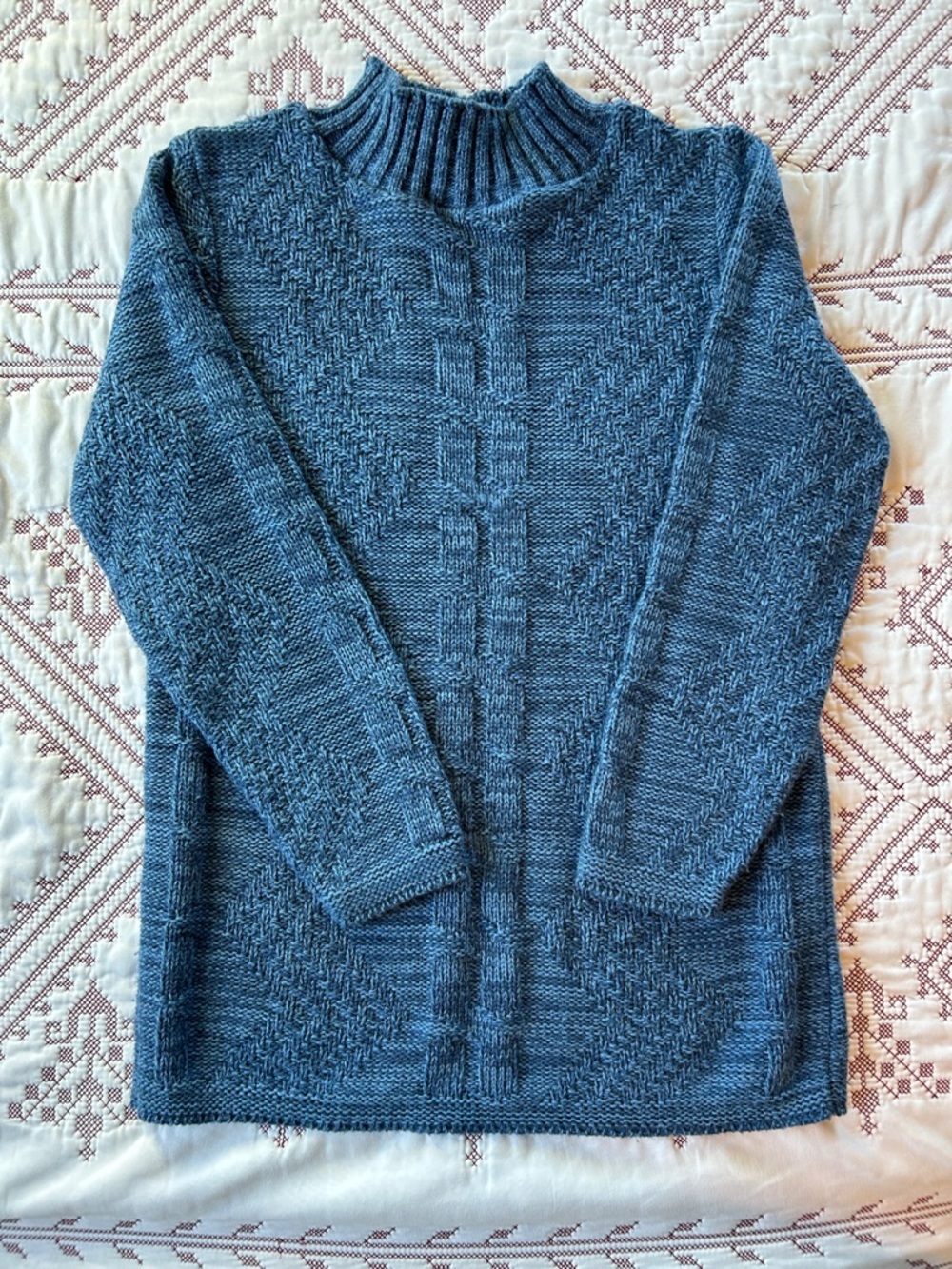 Vintage Bobbie Brooks Rib-Knit High-Neck Women's Sweater in Slate Blue